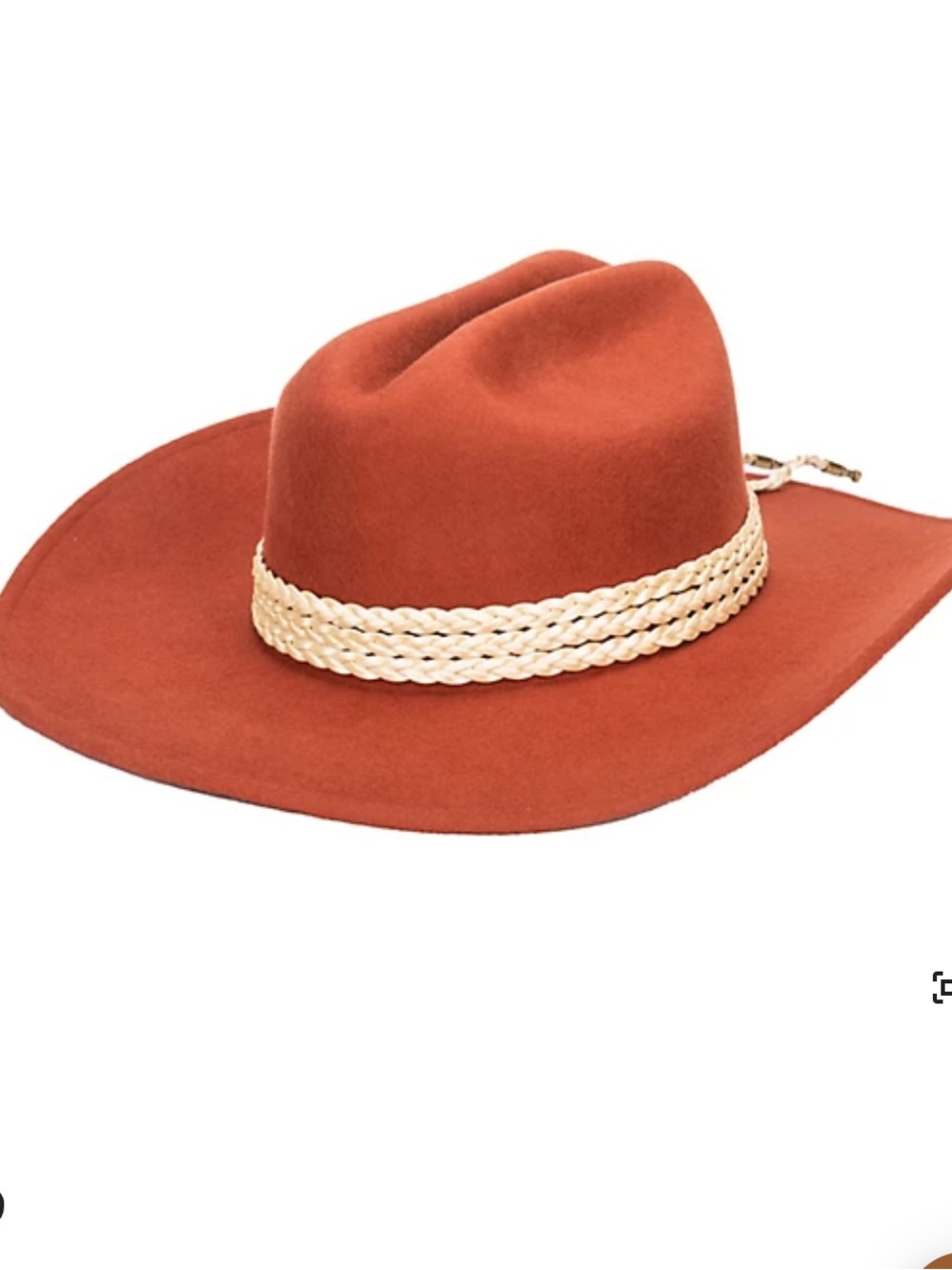 San Diego Hat Company Rust Orange Wool Felt Western Hat with Cream Braided Band